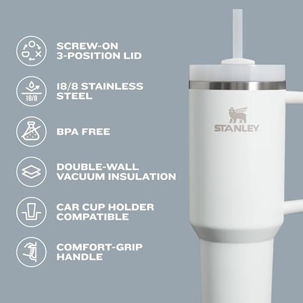 Stanley Quencher H2.0 Tumbler with Handle and Straw 30 oz | Flowstate 3-Position Lid | Cup Holder Compatible for Travel | Insulated Stainless Steel Cup | BPA-Free | Indigo