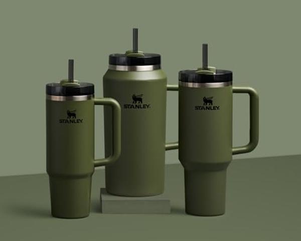 Stanley Quencher H2.0 Tumbler with Handle and Straw 40 oz | Flowstate 3-Position Lid | Cup Holder Compatible for Travel | Insulated Stainless Steel Cup | BPA-Free | Nectarine