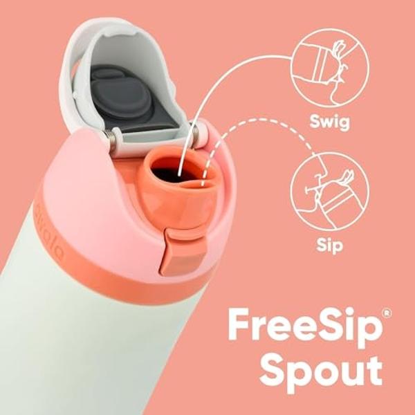 Owala FreeSip Insulated Stainless Steel Water Bottle with Straw for Sports and Travel, BPA-Free Sports Water Bottle, 40 oz, Candy Store