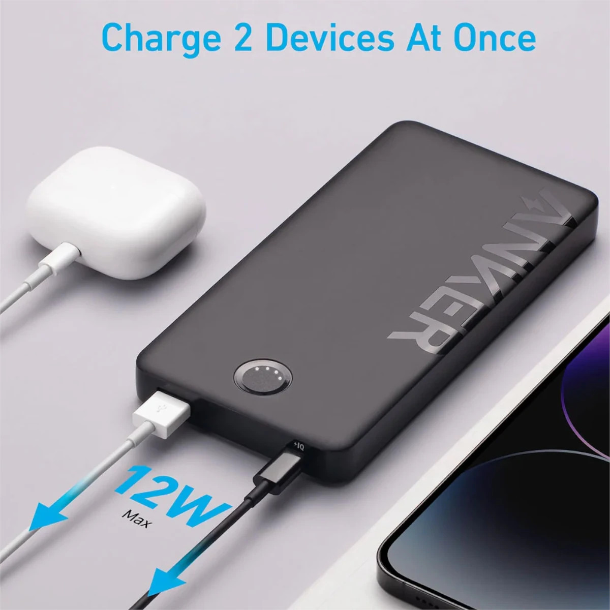 Power Bank Anker 10,000mAh Carga Rápida Bidireccional Negro