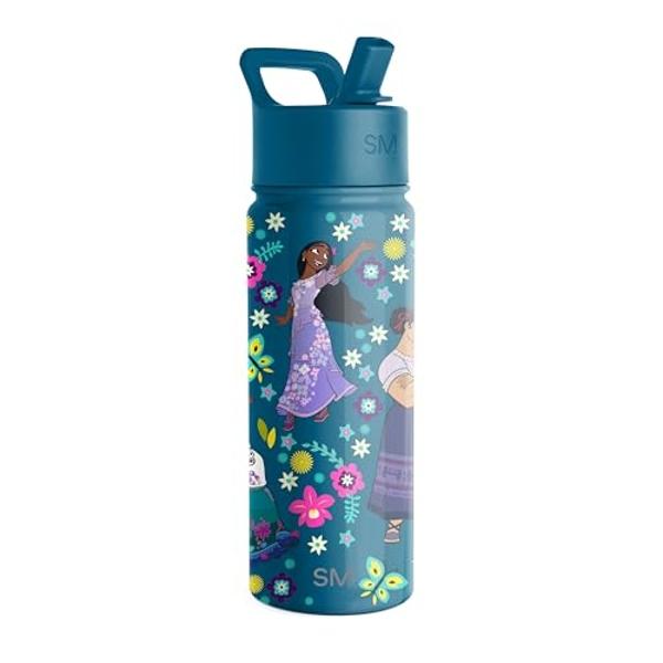 Simple Modern Kids Summit Water Bottle with Straw Lid | Disney Encanto 18oz Stainless Steel Cup Insulated Tumbler for Girls, School | Encanto