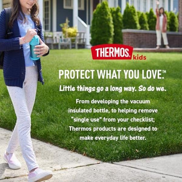 THERMOS FUNTAINER Water Bottle with Straw - 12 Ounce - Kids Stainless Steel Vacuum Insulated Water Bottle with Lid, Paw Patrol