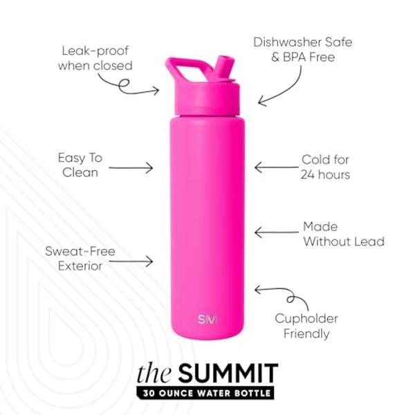 Simple Modern Kids Summit Water Bottle with Straw Lid | Peppa Pig 18oz Stainless Steel Cup Insulated Tumbler for Toddlers, School | Peppa Pig Bubbles