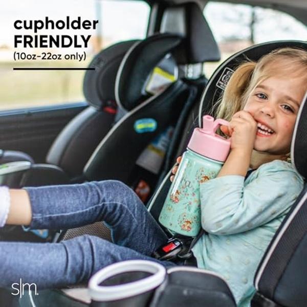 Simple Modern Kids Summit Water Bottle with Straw Lid | 14oz Stainless Steel Cup Insulated Tumbler for Toddlers, School | Unicorn Fields