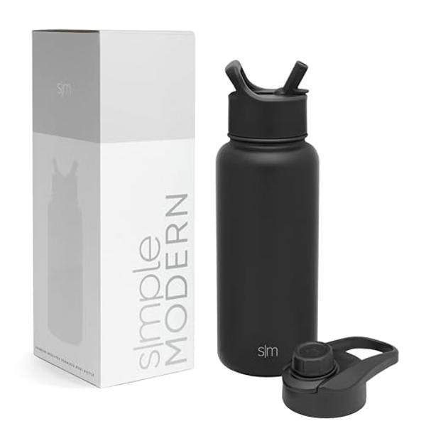Simple Modern Water Bottle with Straw and Chug Lid Vacuum Insulated Stainless Steel Metal Thermos Bottles | Reusable Leak Proof BPA-Free Flask for Sports Gym | Summit Collection | 