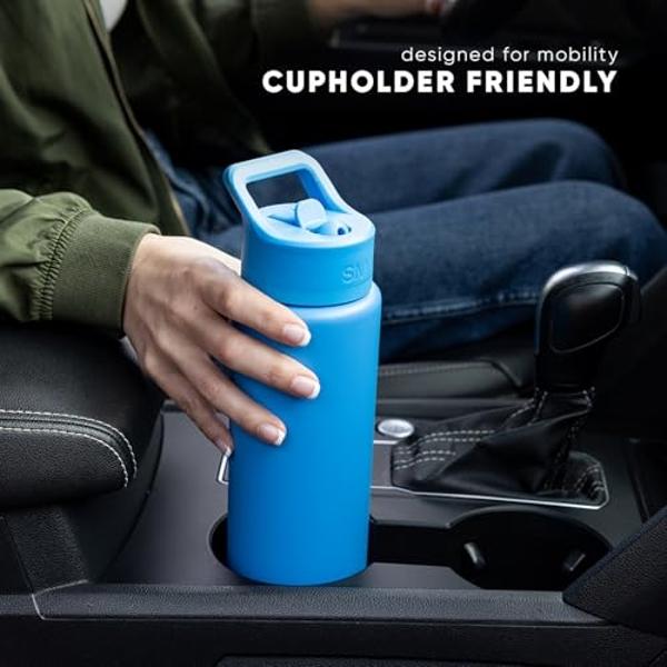 Simple Modern Leopard Water Bottle with Straw Lid Vacuum Insulated Stainless Steel Metal Thermos Bottles | Reusable Leak Proof BPA-Free Flask for Sports | Summit Collection | 22oz,