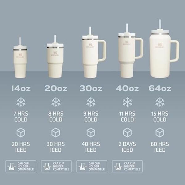 Stanley Quencher H2.0 Tumbler with Straw 14 oz | Flowstate 3-Position Lid | Cup Holder Compatible for Travel | Insulated Stainless Steel Cup | BPA-Free | Lilac