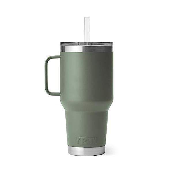 IRON FLASK Co-Pilot Insulated Mug w/Straw & Flip Cap Lids - Cup Holder Bottle for Hot, Cold Drink - Leak-Proof - Water, Coffee Portable Travel Mug - Pink Tulip, 40 Oz