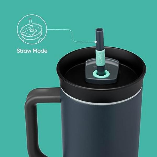 Stanley Quencher H2.0 Tumbler with Straw 14 oz | Flowstate 3-Position Lid | Cup Holder Compatible for Travel | Insulated Stainless Steel Cup | BPA-Free | Lilac