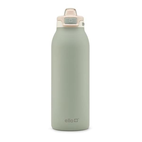 Ello Pop & Fill 40oz Stainless Steel Water Bottle with Quick Fill Technology, Double Walled and Vacuum Insulated Metal, Leak Proof Locking Lid, Sip and Chug, Reusable, BPA Free, To