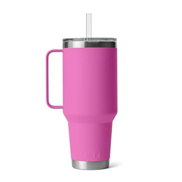 YETI Rambler 42 oz Straw Mug, Vacuum Insulated, Stainless Steel, Wildflower Fuchsia