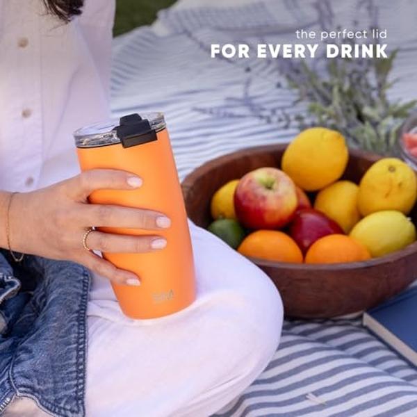 Simple Modern Travel Coffee Mug Tumbler with Flip Lid | Reusable Insulated Stainless Steel Cold Brew Iced Coffee Cup Thermos | Gifts for Women Men Him Her | Voyager Collection | 20