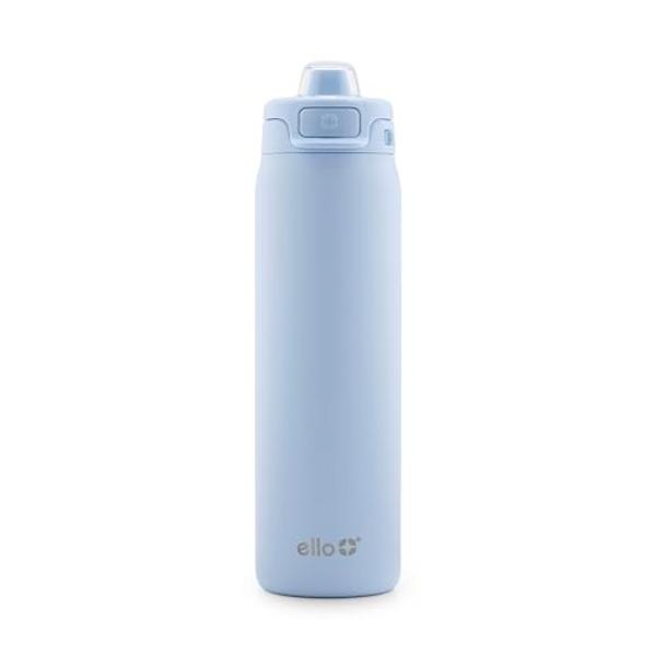Ello Pop & Fill 22oz Stainless Steel Water Bottle with Quick Fill Technology, Double Walled and Vacuum Insulated Metal, Leak Proof Locking Lid, Sip and Chug, Reusable, BPA Free, Ha