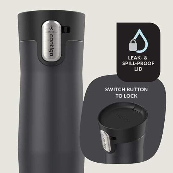 Contigo West Loop 3.0 Thermalock Insulated Travel Mug, 16oz, Matte Black