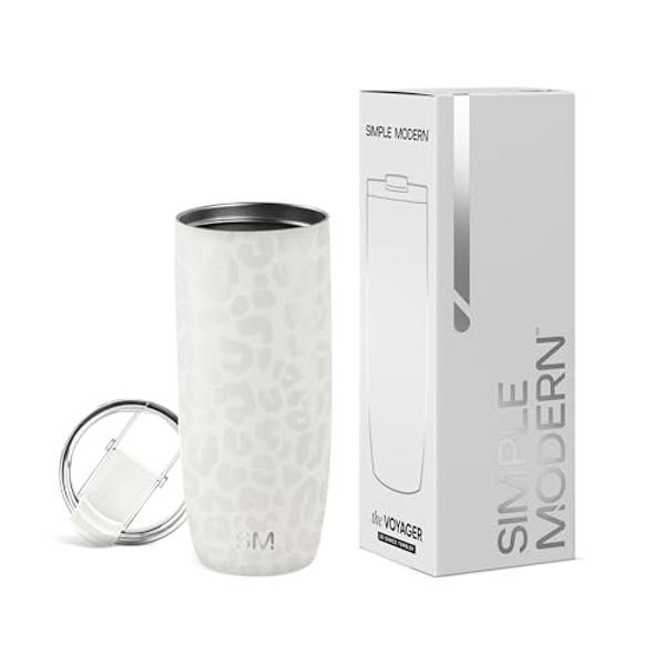 Simple Modern Travel Coffee Mug Tumbler with Flip Lid | Reusable Insulated Stainless Steel Cold Brew Iced Coffee Cup Thermos | Gifts for Women Men Him Her | Voyager Collection | 20