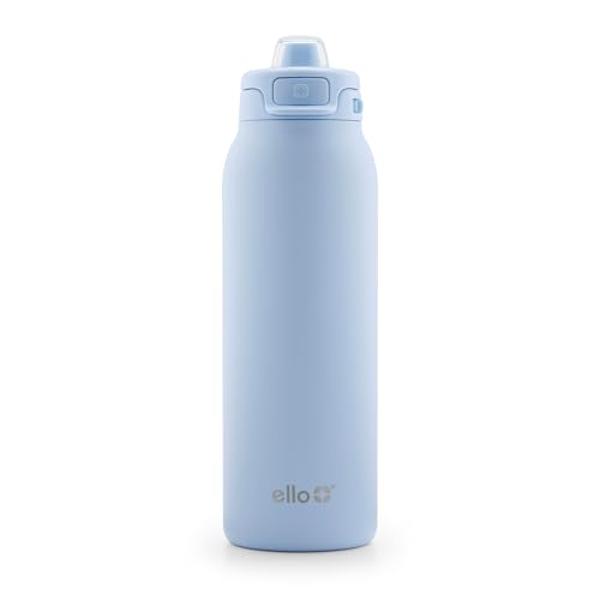 Ello Pop & Fill 32oz Stainless Steel Water Bottle with Quick Fill Technology, Double Walled and Vacuum Insulated Metal, Leak Proof Locking Lid, Sip and Chug, Reusable, BPA Free, Ha