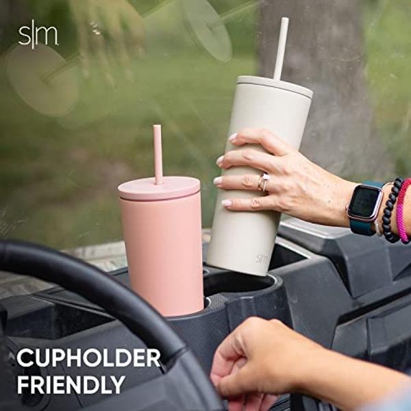 Simple Modern Insulated Tumbler with Lid and Straw | Iced Coffee Cup Reusable Stainless Steel Water Bottle Travel Mug | Gifts for Women Men Her Him | Classic Collection | 24oz | Wi