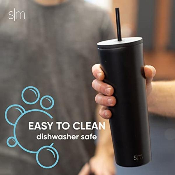 Simple Modern Insulated Tumbler with Lid and Straw | Iced Coffee Cup Reusable Stainless Steel Water Bottle Travel Mug | Gifts for Women Men Her Him | Classic Collection | 28oz | Su
