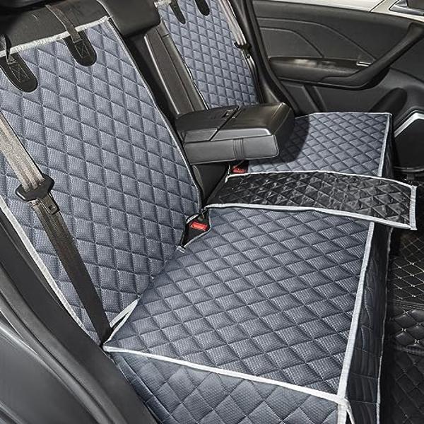 ANOSOSPECIAL Grey Dog Car Seat Cover for Back Seat,Non-Stick Fur,Pet-Friendly and Waterproof - Universal Fit Interior Protector for Auto, Van, SUV - Ideal for Kids and Pets
