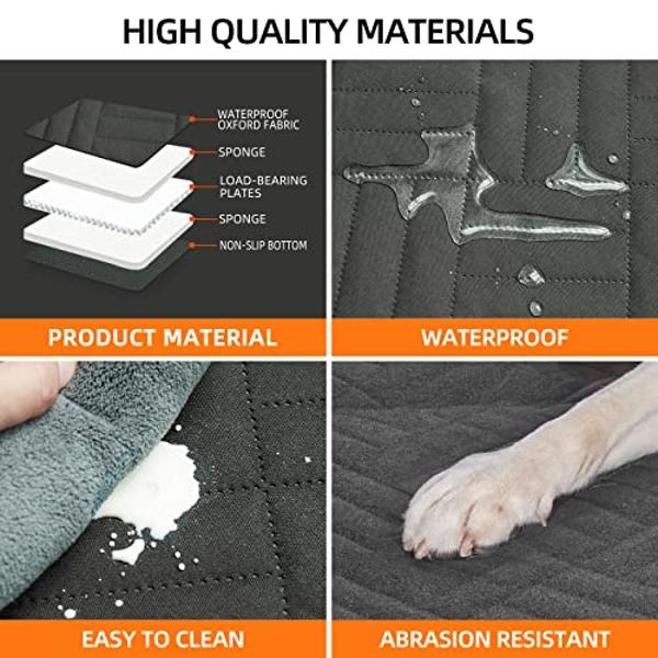 Dog Car Seat Cover, 600D Heavy Durable Dog Seat Cover for Back Seat, 100% Waterproof Scratch Proof Nonslip Dog Hammock for Car with Side Flap, Pet Back Seat Covers for Cars with Se