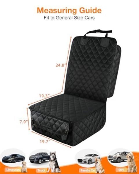 PETICON Waterproof Front Seat Car Cover 2 Pack, Full Protection Dog Car Seat Cover with Side Flaps, Nonslip Scratchproof Captain Chair Seat Cover Fits for Cars, Trucks, SUVs, Jeep,