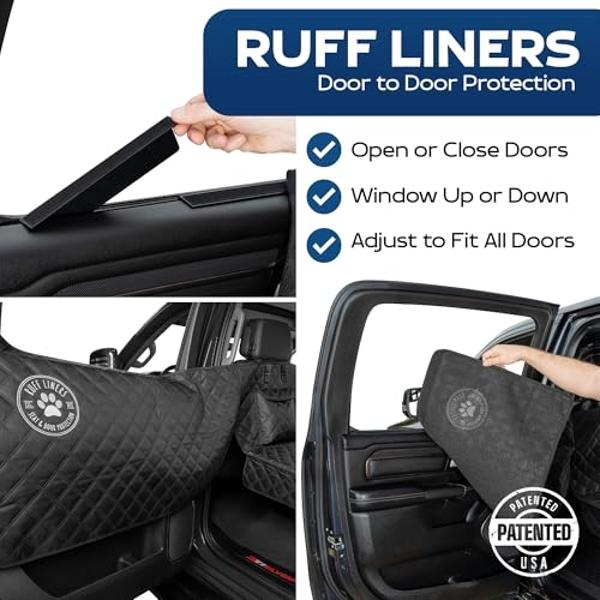 F-color SUV Cargo Liner for Dogs, Water Resistant Pet Cargo Cover Dog Seat Cover Mat for SUVs Sedans Vans with Bumper Flap Protector, Non-Slip, Large Size Universal Fit, Grey
