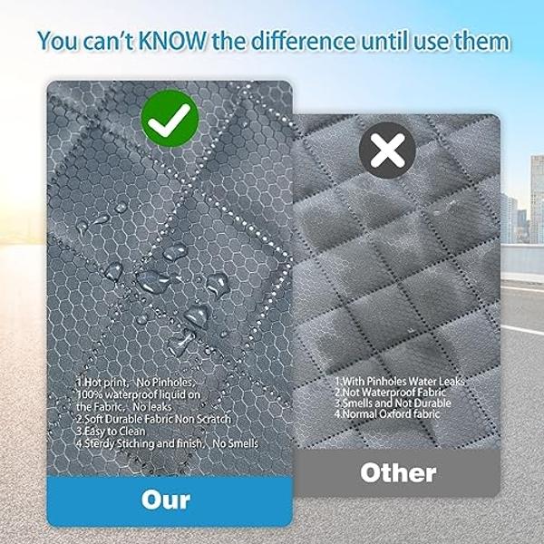 ANOSOSPECIAL Grey Dog Car Seat Cover for Back Seat,Non-Stick Fur,Pet-Friendly and Waterproof - Universal Fit Interior Protector for Auto, Van, SUV - Ideal for Kids and Pets