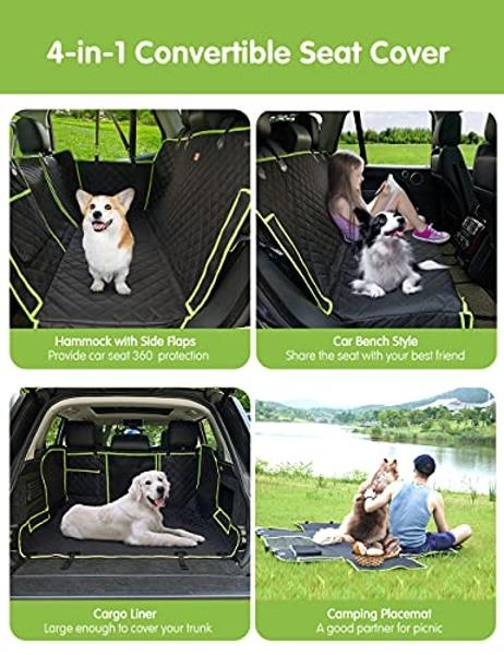 PETICON SUV Cargo Liner for Dogs, Waterproof Pet Cargo Cover Dog Seat Mat for SUVs Sedans Vans with Bumper Flap Protector, Non-Slip, Large Size Universal Fit, Gray