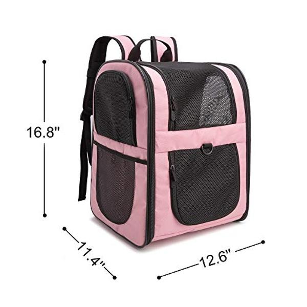 apollo walker Pet Carrier Backpack for Large/Small Cats and Dogs, Puppies, Safety Features and Cushion Back Support for Travel, Hiking, Outdoor Use (Pink)