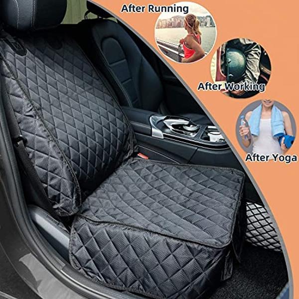 PETICON Waterproof Front Seat Car Cover 2 Pack, Full Protection Dog Car Seat Cover with Side Flaps, Nonslip Scratchproof Captain Chair Seat Cover Fits for Cars, Trucks, SUVs, Jeep,