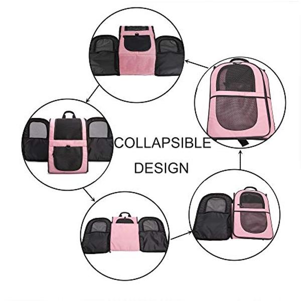 apollo walker Pet Carrier Backpack for Large/Small Cats and Dogs, Puppies, Safety Features and Cushion Back Support for Travel, Hiking, Outdoor Use (Pink)