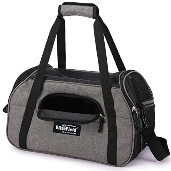 Top tasta Dog Cat Carrier Pet Carriers for Small Medium Large Cats Dogs Carrier Soft Sided Small Puppy Dog Carrier Portable Foldable Airline Approved Dog Cat Travel Carrier Grey Bl