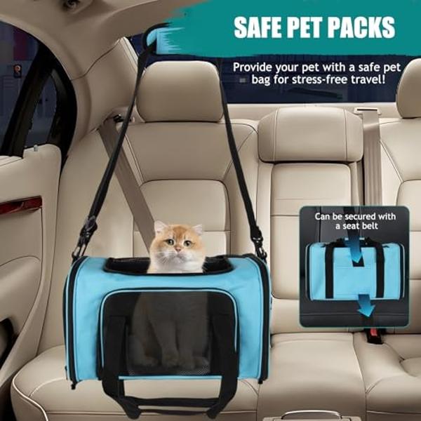 Top tasta Dog Cat Carrier Pet Carriers for Small Medium Large Cats Dogs Carrier Soft Sided Small Puppy Dog Carrier Portable Foldable Airline Approved Dog Cat Travel Carrier Blue Me