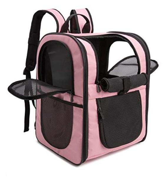 apollo walker Pet Carrier Backpack for Large/Small Cats and Dogs, Puppies, Safety Features and Cushion Back Support for Travel, Hiking, Outdoor Use (Pink)