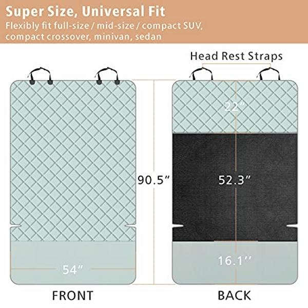 F-color SUV Cargo Liner for Dogs, Water Resistant Pet Cargo Cover Dog Seat Cover Mat for SUVs Sedans Vans with Bumper Flap Protector, Non-Slip, Large Size Universal Fit, Grey