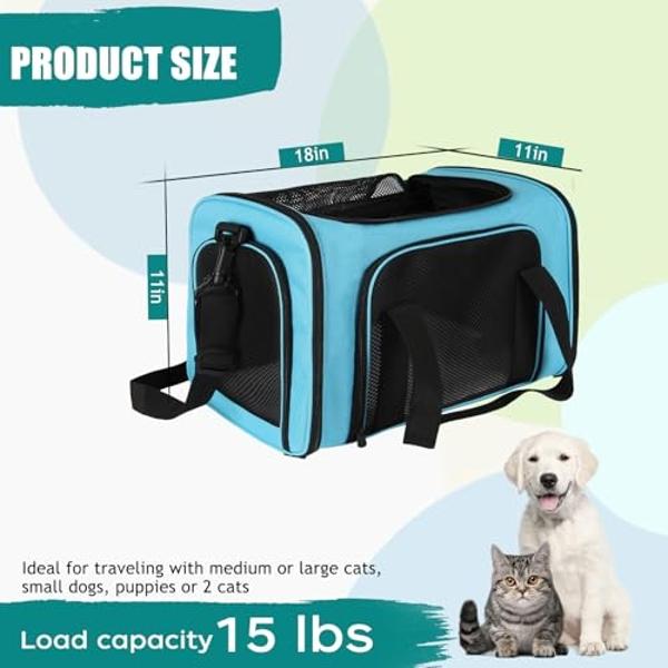 Top tasta Dog Cat Carrier Pet Carriers for Small Medium Large Cats Dogs Carrier Soft Sided Small Puppy Dog Carrier Portable Foldable Airline Approved Dog Cat Travel Carrier Blue Me