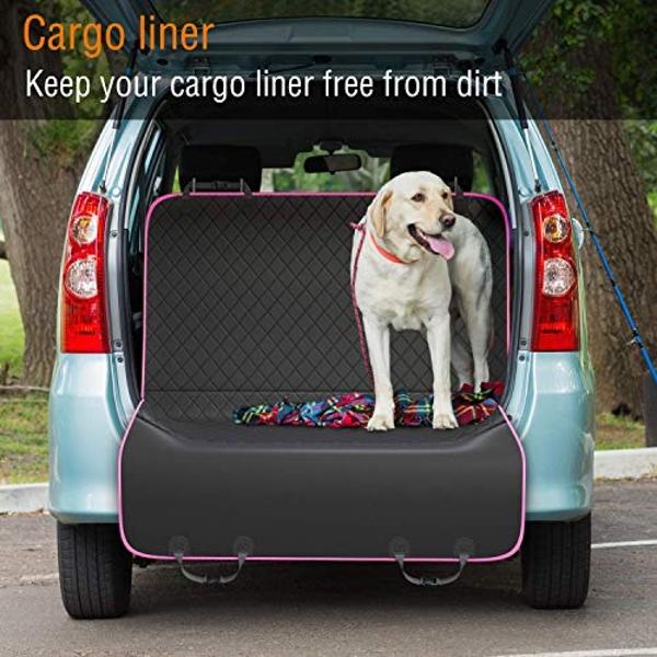 Active Pets Dog Car Seat Cover for Back Seat, Waterproof Pet Hammock Protector, Durable Nonslip Seat Protection SUV Truck, XL 59" x 63", Pink