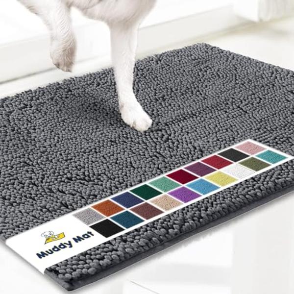Muddy Mat® Shown on TV – Super Absorbent Microfiber Dog Door Mat for Muddy Paws, Non-Slip Washable Pet Rug, Quick Dry Chenille Entryway Carpet, Machine Washable Indoor Outdoor mat,