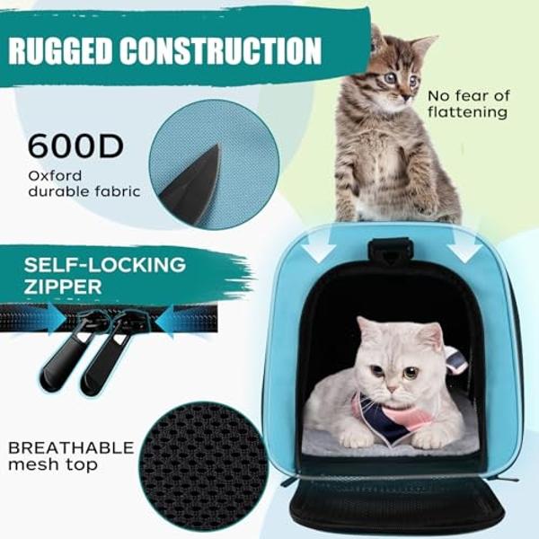 Top tasta Dog Cat Carrier Pet Carriers for Small Medium Large Cats Dogs Carrier Soft Sided Small Puppy Dog Carrier Portable Foldable Airline Approved Dog Cat Travel Carrier Blue Me