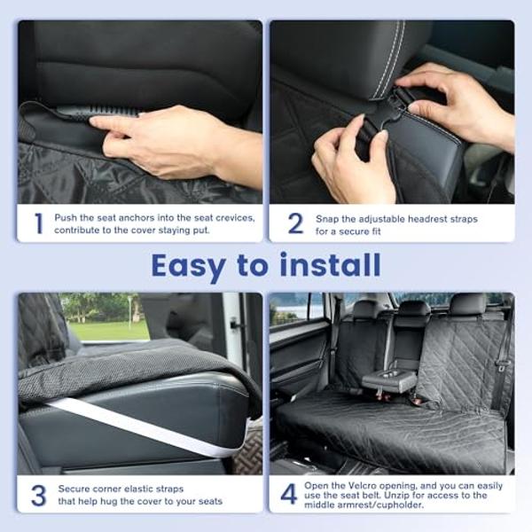 GENORTH Small Dog Car Seats for Small Dogs,Portable Puppy/Pet Car Booster Seat with Clip-On Leash and Mesh Window for Small Pet Up to 11 lbs