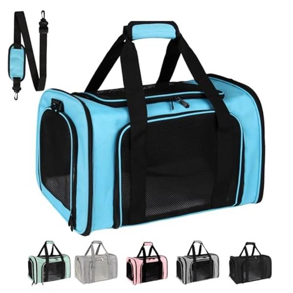 Top tasta Dog Cat Carrier Pet Carriers for Small Medium Large Cats Dogs Carrier Soft Sided Small Puppy Dog Carrier Portable Foldable Airline Approved Dog Cat Travel Carrier Blue Me