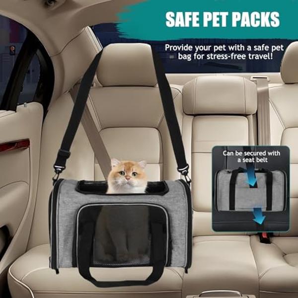 Top tasta Dog Cat Carrier Pet Carriers for Small Medium Large Cats Dogs Carrier Soft Sided Small Puppy Dog Carrier Portable Foldable Airline Approved Dog Cat Travel Carrier Grey Bl