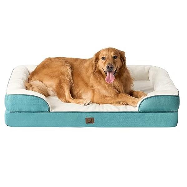 EHEYCIGA Orthopedic Dog Beds for Extra Large Dogs, Waterproof Memory Foam XL Pet Bed with Sides, Non-Slip Bottom and Egg-Crate Foam Big Dog Couch Bed with Washable Removable Cover,