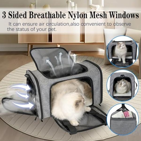 Top tasta Dog Cat Carrier Pet Carriers for Small Medium Large Cats Dogs Carrier Soft Sided Small Puppy Dog Carrier Portable Foldable Airline Approved Dog Cat Travel Carrier Grey Bl
