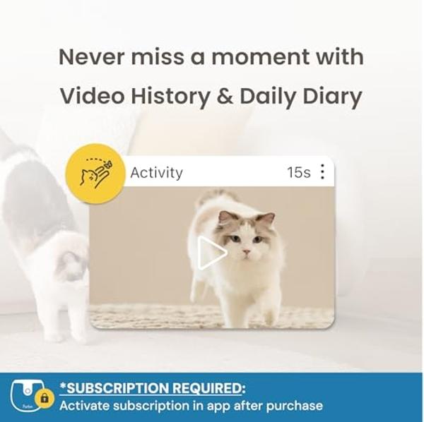Furbo Mini Pet Camera - Unlock Camera & Smart Features w/Paid Plan: Home Security with Dog & Cat Safety Alerts, 2-Way Audio, Mountable Smart Cam w/Phone App (Subscription Required,