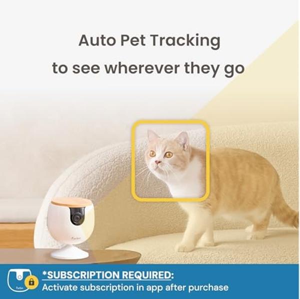 Furbo Mini Pet Camera - Unlock Camera & Smart Features w/Paid Plan: Home Security with Dog & Cat Safety Alerts, 2-Way Audio, Mountable Smart Cam w/Phone App (Subscription Required,