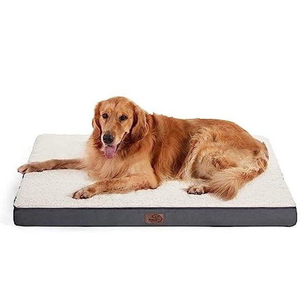 Bedsure Dog Beds Large Sized Dog - Extra-Large Orthopedic Waterproof Puppy Bed with Removable Washable Cover, Egg Crate Foam Pet Mat, Suitable for Pet Up to 100 lbs