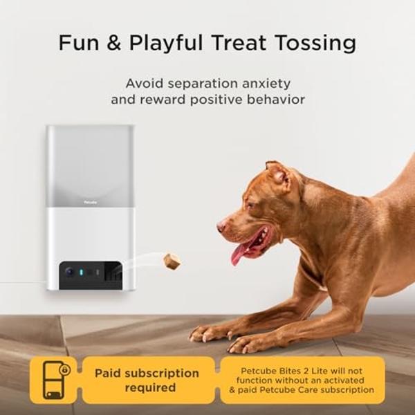 Petcube Cam 360 Camera Interactive WiFi Pet and Home Security Pan-Tilt Camera with Phone App, 1080p HD Video, 360° Rotation, Night Vision, AI Alerts