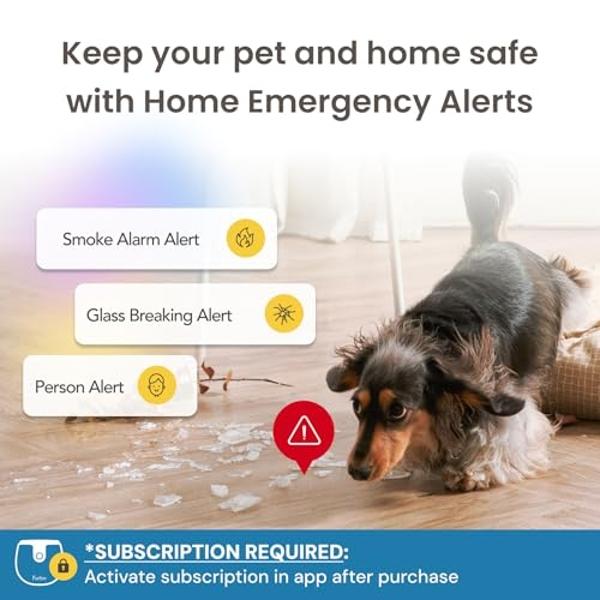 Furbo Mini Pet Camera - Unlock Camera & Smart Features w/Paid Plan: Home Security with Dog & Cat Safety Alerts, 2-Way Audio, Mountable Smart Cam w/Phone App (Subscription Required,
