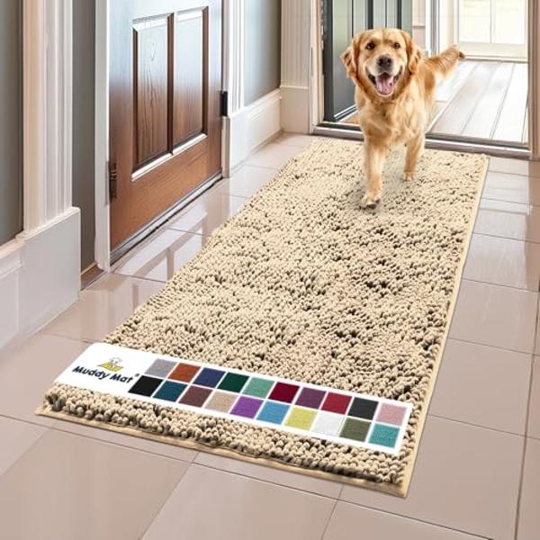 Muddy Mat® Shown on TV – Super Absorbent Microfiber Dog Door Mat for Muddy Paws, Non-Slip Washable Pet Rug, Quick Dry Chenille Entryway Carpet, Machine Washable Indoor Outdoor mat,